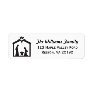 JulNativityadressetiketter Returadress Etikett