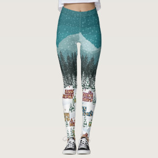 Julnatt - bergsstadens landskap leggings
