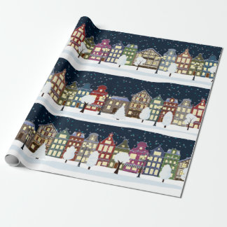 Julnatt - City Snowfalls Landscape Presentpapper