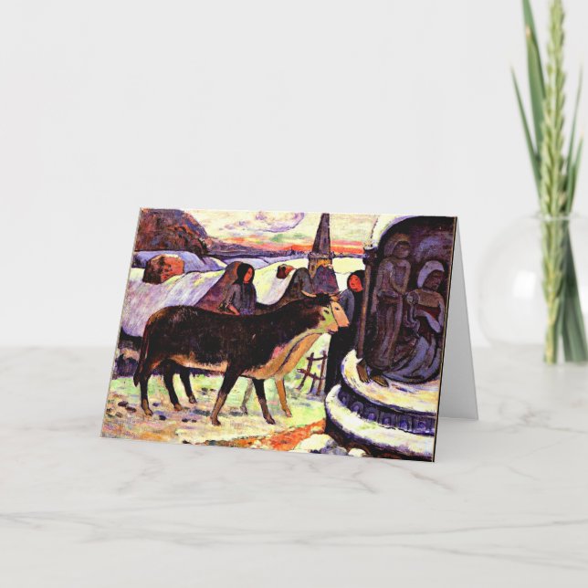 Julnatt, finkonst målning av Gauguin Kort (Framsida)