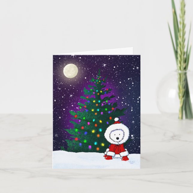 Julnatt Westie Helgkort (Framsida)