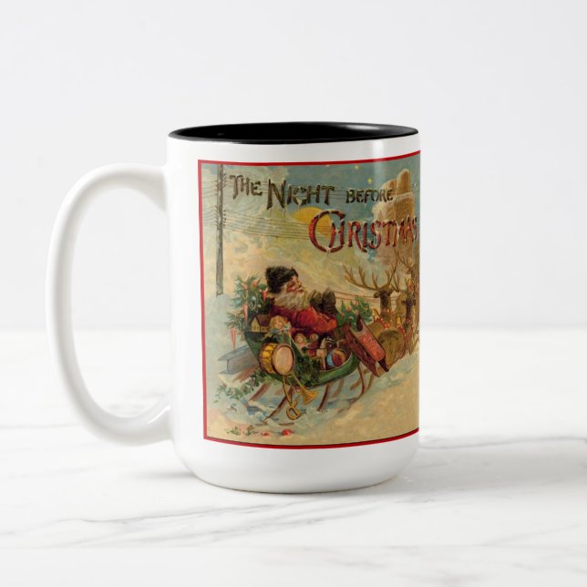 Julnatten Före Christmas Vintage Tomte Mugg (Vänster)