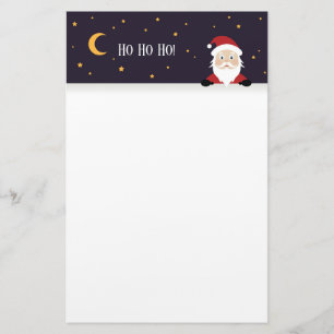 Julnatten måne och Jultomten som säger Hohoho Brevpapper