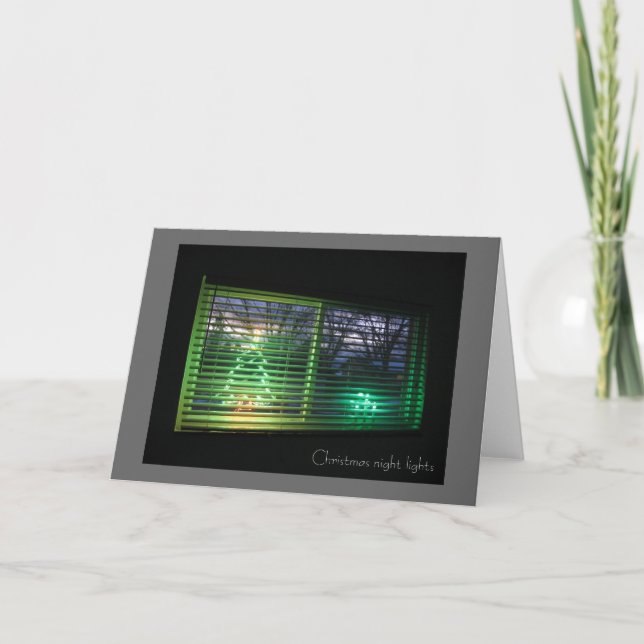 Julnatten tänder kortet helgkort (Framsida)