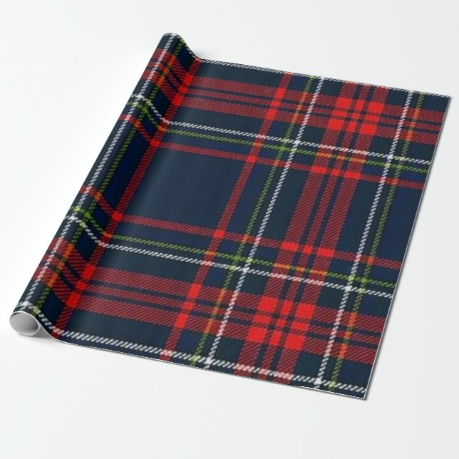 Julnavig plaid presentpapper (Utrullad)