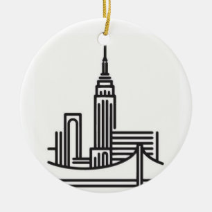 JulNew York City horisont Julgransprydnad Keramik