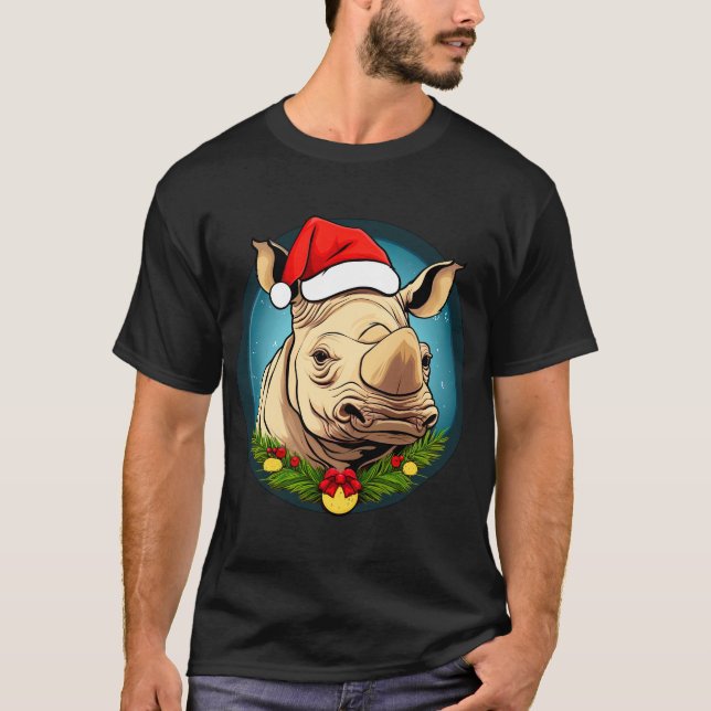 Julnoshirt med Noshörning T Shirt (Framsida)