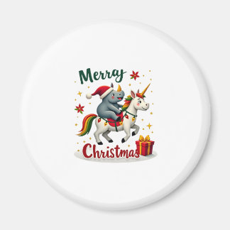 Julnoshöjd God Jul Enhörning Noshöjd T-Shirt Magnet
