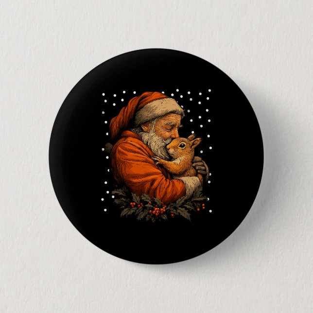 Julnöt och Tomte Skogsdjur W Knapp (Framsida)