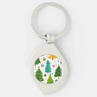 Julnyckelring – Festiv Glädje i Din Ficka Swirl Silverfärgad Nyckelring