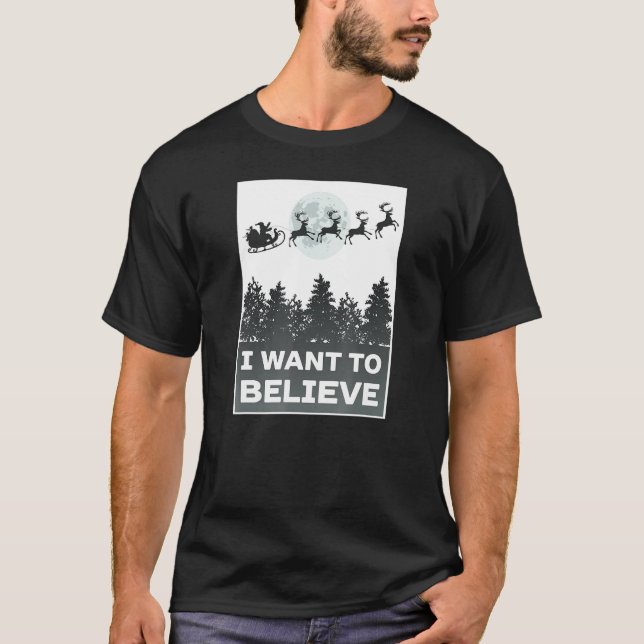 Juloffert jag vill tro på Santa Rener M T Shirt (Framsida)