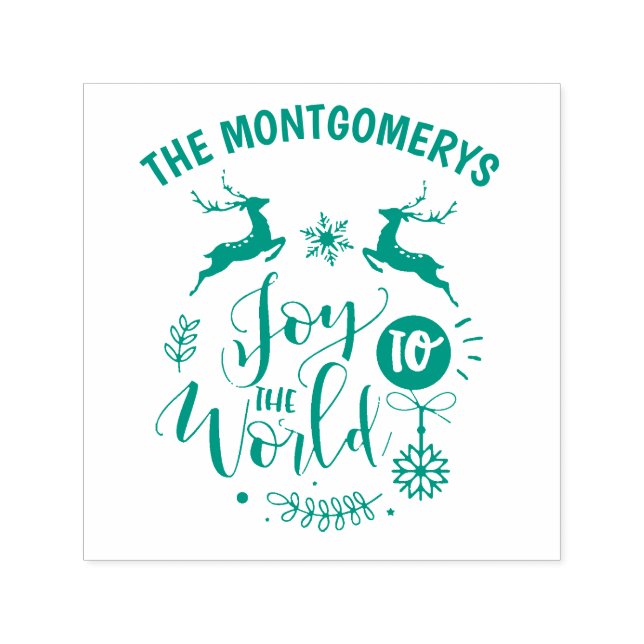 Juloffert Joy till World Monogram Namn Självfärgande Stämpel (Design)