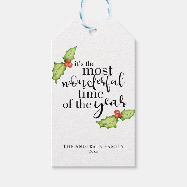 Juloffert - Mest underbara tids-och-låtsasbrev Presentetikett (Framsidan)