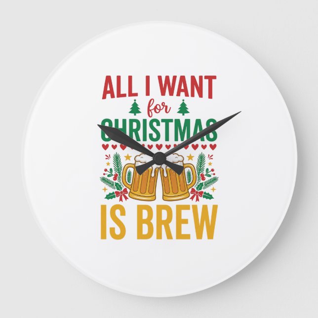 Julöl Holiday Drink Design Stor Klocka (Framsida)