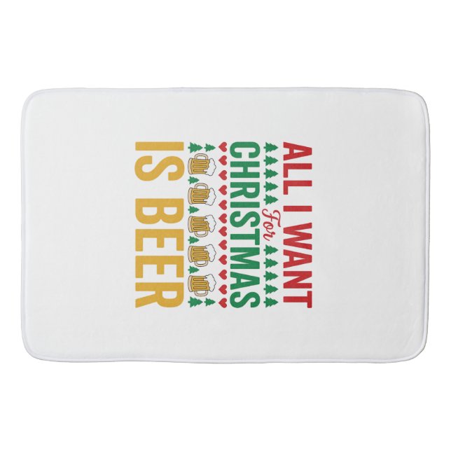 Julöl Rolig Holiday Drickande Design Badrumsmatta (Framsidan)