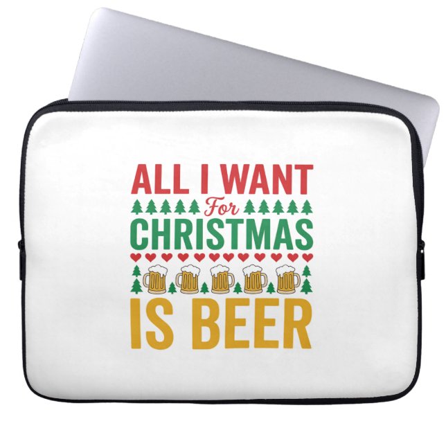 Julöl Rolig Holiday Drickande Design Laptop Fodral (Framsidan)