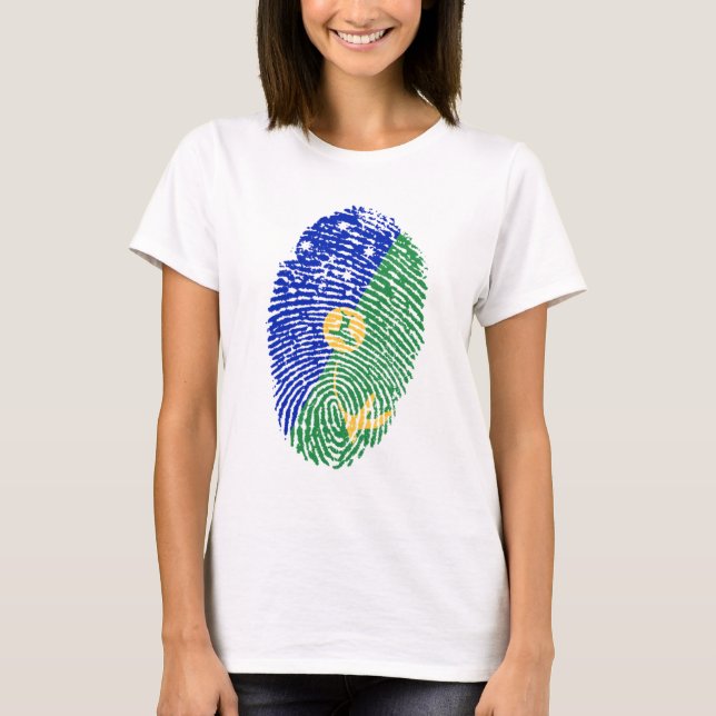 Julön Flagga Fingerprint T Shirt (Framsida)