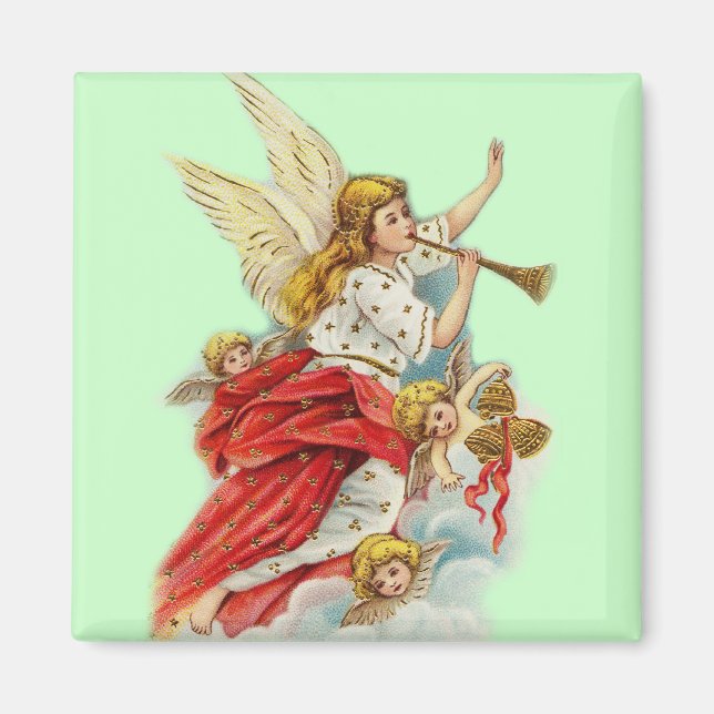 julönskande änglar magnet (Framsidan)