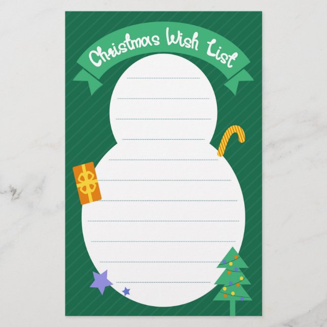 Julönskelista, Helgdag Brevpapper (Framsida)
