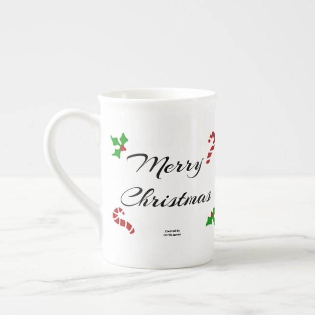 Julönskningar Benporcelain Mugg Benporslin Mugg (Vänster)