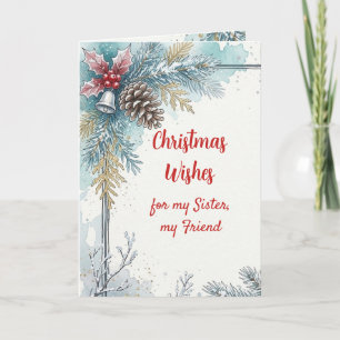 Julönskningar Chickadee syster vän Helgkort