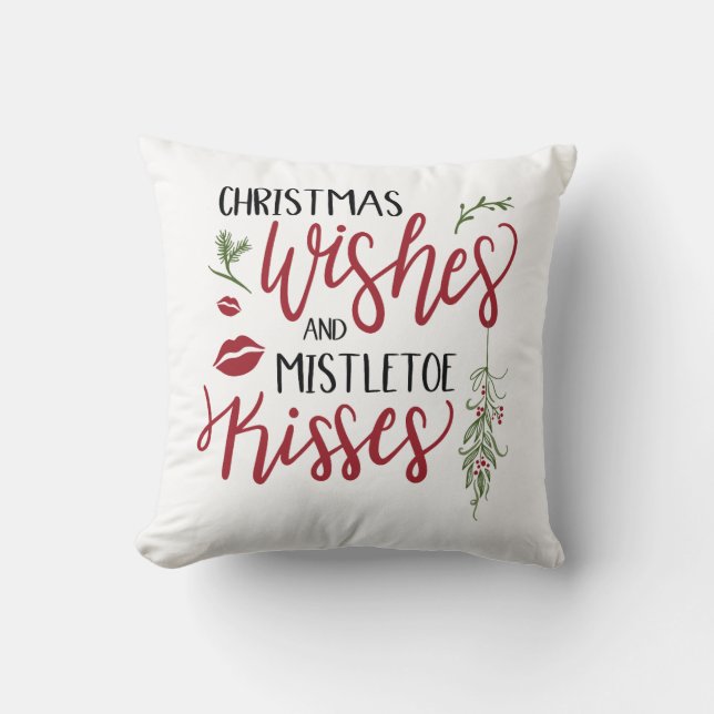 Julönskningar Mistel Kysser Citat Kudde (Framsida)