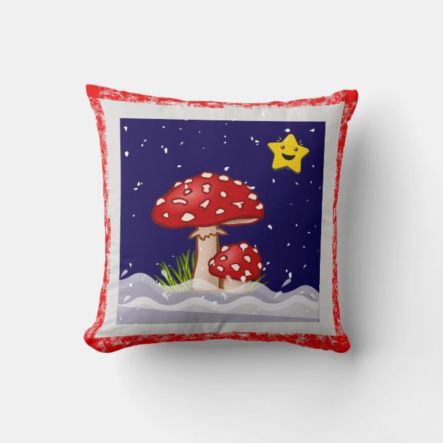 Julönskningar, snöiga dagar kudde (Framsida)