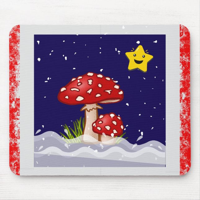 Julönskningar, snöiga dagar musmatta (Framsidan)