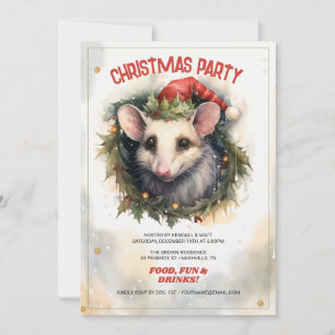 Julopossum Vattenfärg Inbjudningar