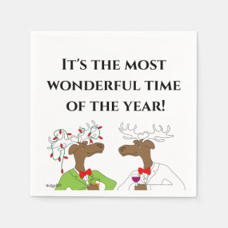 Julost 2 Moose Napkins Pappersservett