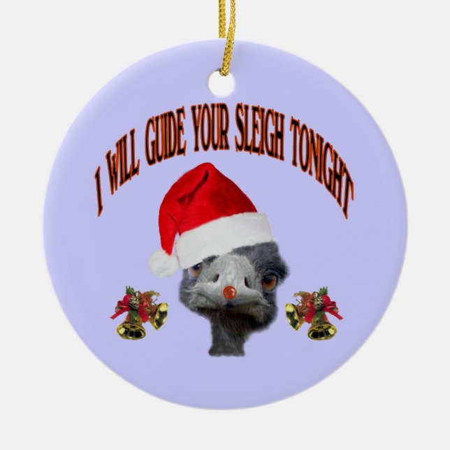 JulOstrich Julgransprydnad Keramik (Framsidan)