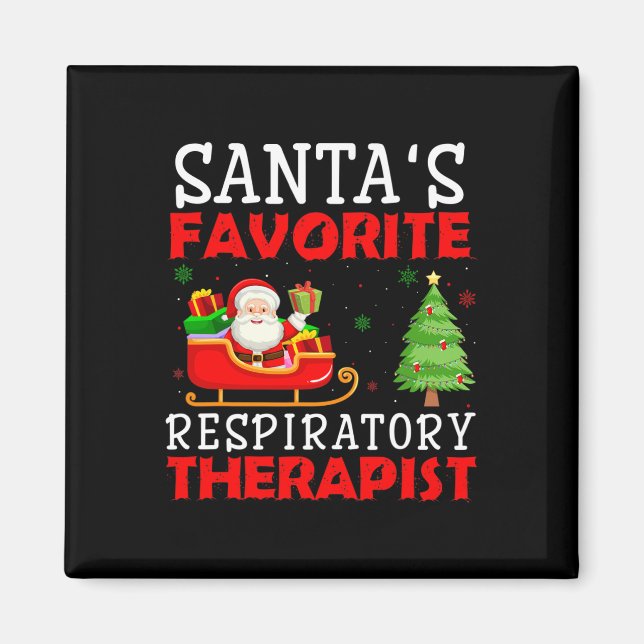 Juloutfitter Santas favoritrespirator Magnet (Framsidan)