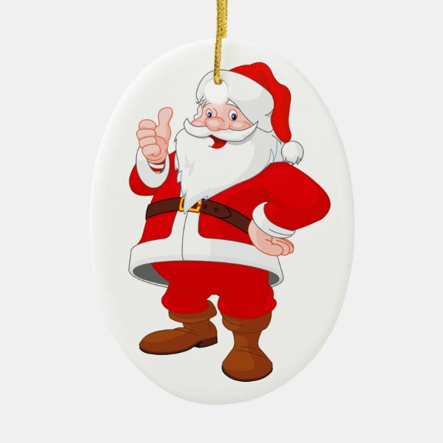 Juloval Ornament/Jultomten Julgransprydnad Keramik (Framsidan)