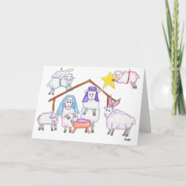 Julpagent med får helgkort