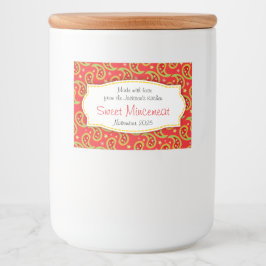 Julpaisley med mönster mat etiketter