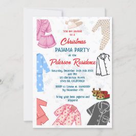 Julpajama party roligt - inbjudan till barn