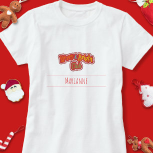 Julpajamas i Cute Merry & Bright Klubb-familjen T Shirt