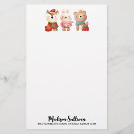 Julpaket - Renar, Bear & Rabbit Brevpapper