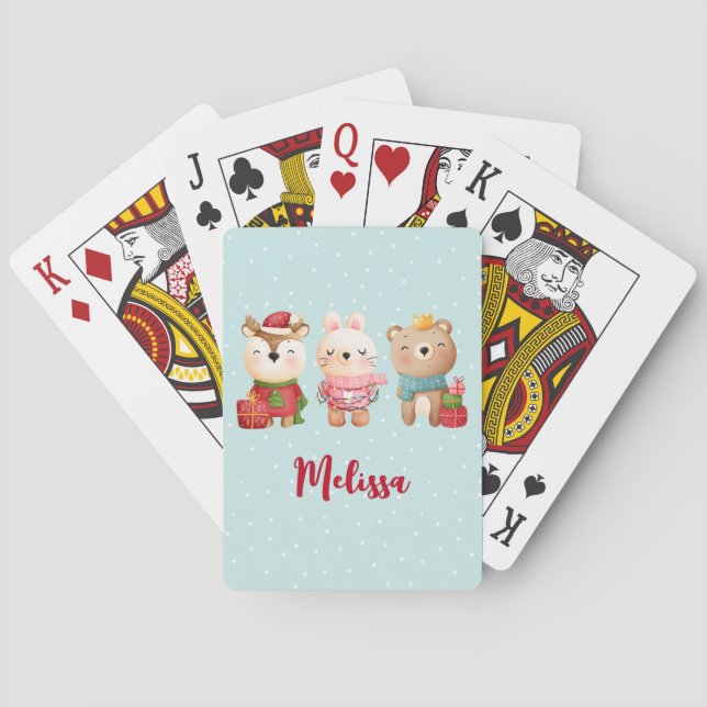Julpaket - Renar, Bear & Rabbit Casinokort (Baksidan)