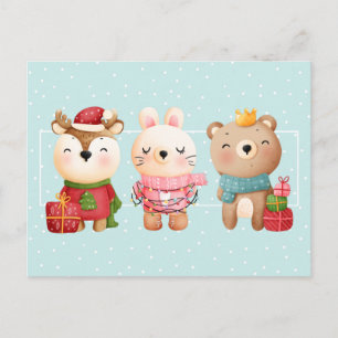 Julpaket - Renar, Bear & Rabbit Helg Vykort