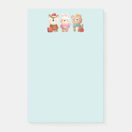 Julpaket - Renar, Bear & Rabbit Post-it Block