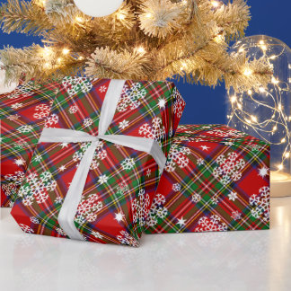 Julpall med Snöflingor och stjärnor Presentpapper