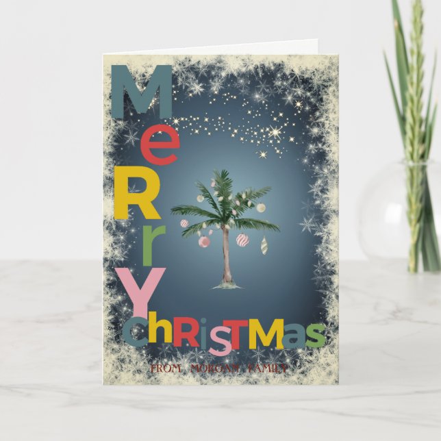 Julpalmen Färgstark God Jul Helgkort (Framsida)