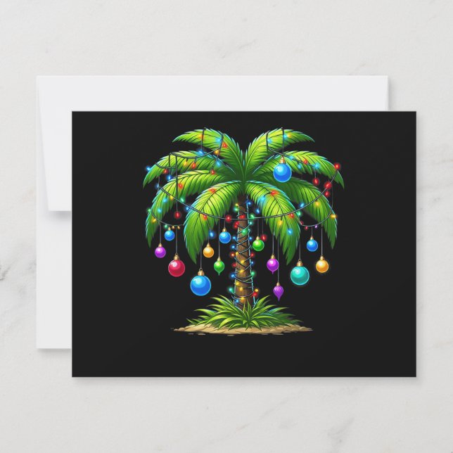 Julpalmsljus Hawaiianskt Tropiskt Nyår Julkort (Framsida)