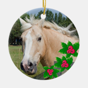 JulPalominohäst & järnekrundaprydnad Julgransprydnad Keramik