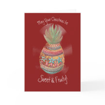 Julpanäppningskort i Mörk Röd