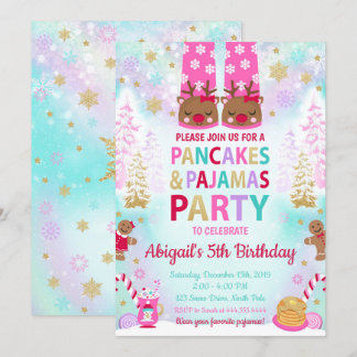 Julpancakes och Pajamas-födelsedagsinbjudan Inbjudningar