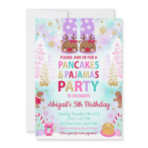 Julpancakes och Pajamas-födelsedagsinbjudan