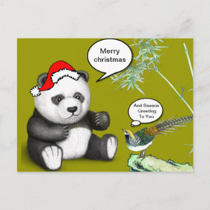 Julpanda Helg Vykort