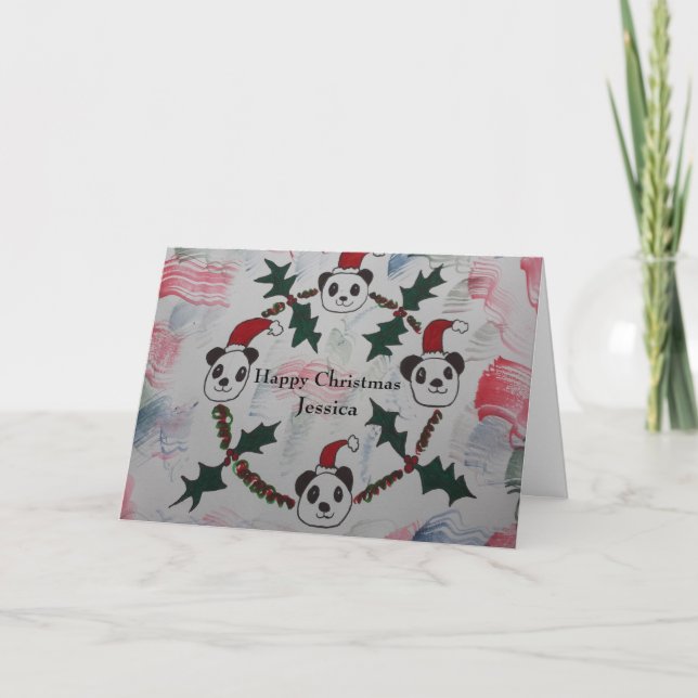 Julpanda-Helgdag Helgkort (Framsida)